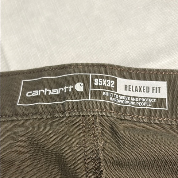 Carhartt Green Cargo Pants Durable reinforced knees rugged fit - Picture 5 of 8